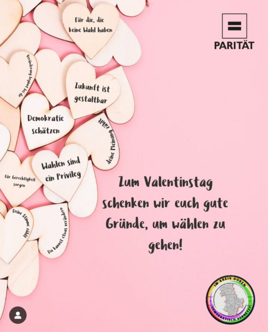 Gründe zum Wählen am Valentinstag